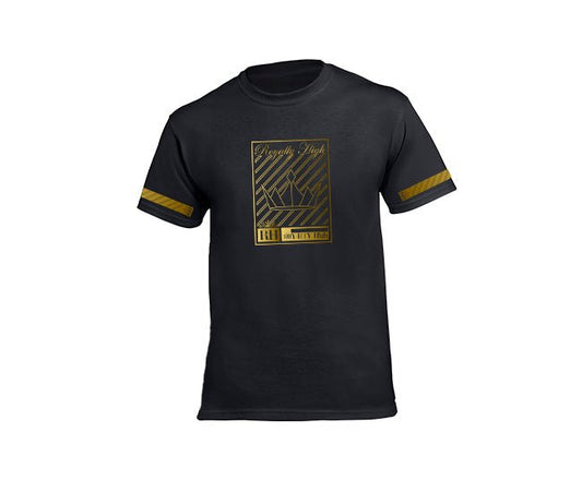 Royally High mens black streetwear t-shirt with gold crown