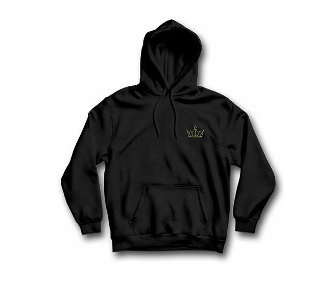 Black casualwear hoodie gold crown hoodie