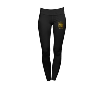 Black streetwear leggings with gold RH design