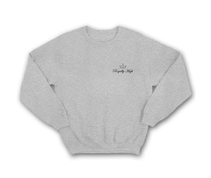 Royally High Men's Grey Designer Sweatshirt: Elevate your style with a printed or embroidered black logo design, adding a touch of sophistication to your wardrobe.
