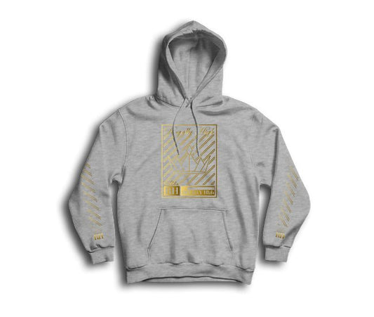 Royally High casual heather grey hoodie with gold crown