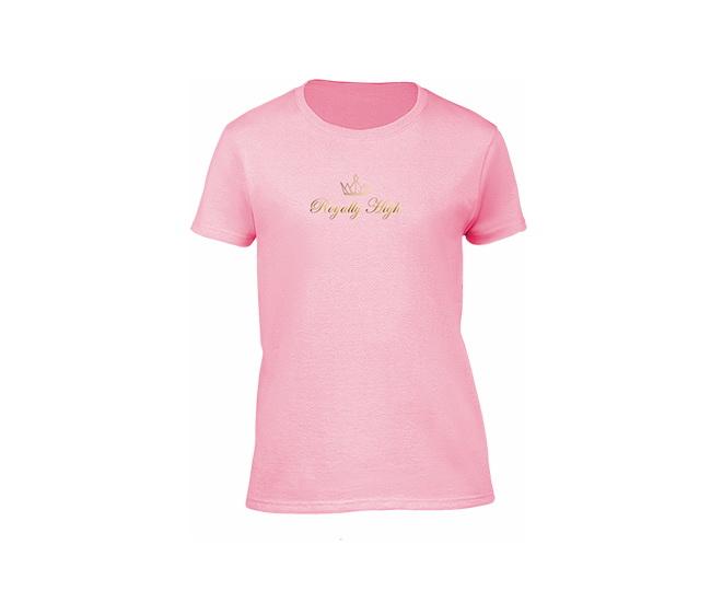 Pink casualwear t shirt for ladies with gold logo