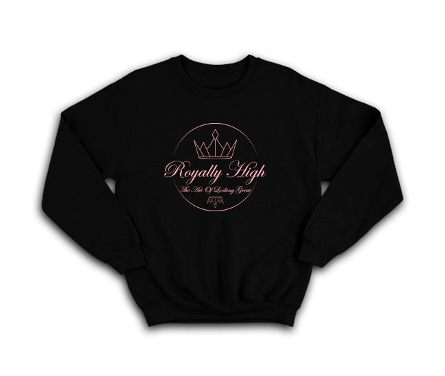 Ladies Black Sweatshirt with Pink Royally High Design