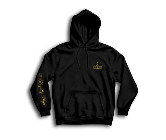 Black Hoodie with gold Royally High Crown