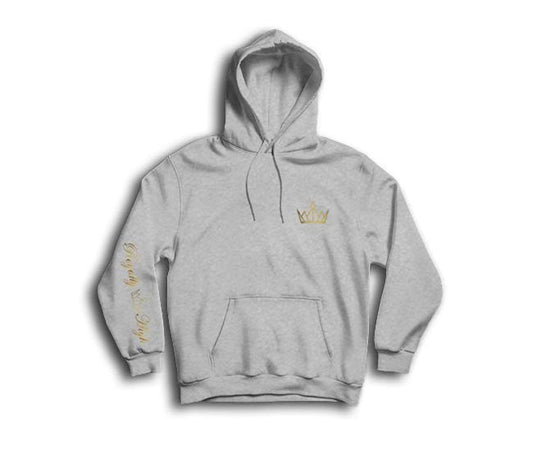 Heather Grey Hoodie with Gold Royally High Crown