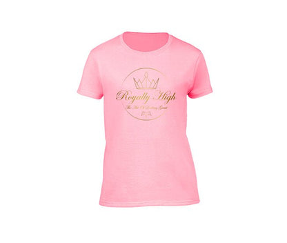 Womens Pink casualwear T-shirt with Gold Royally High Design