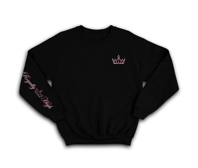 Black Sweatshirt with pink Royally High Crown